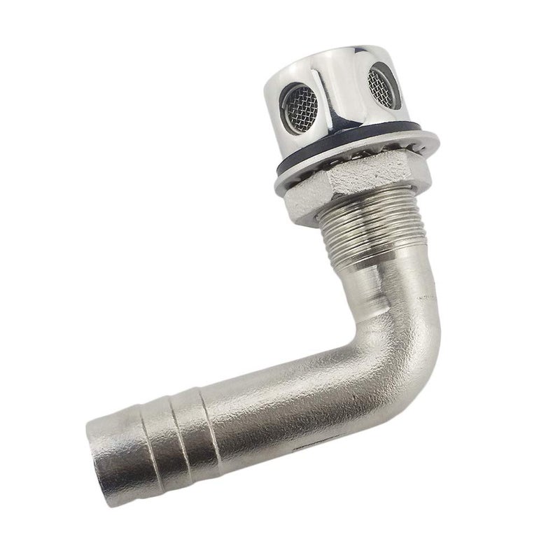keehui Universal 90Â° Fuel Vent 316 Stainless Steel Marine Grade Fuel Gas Tank Vent with Mounting Gasket Hardware Fitting for 5/8inch Hose - Image 1